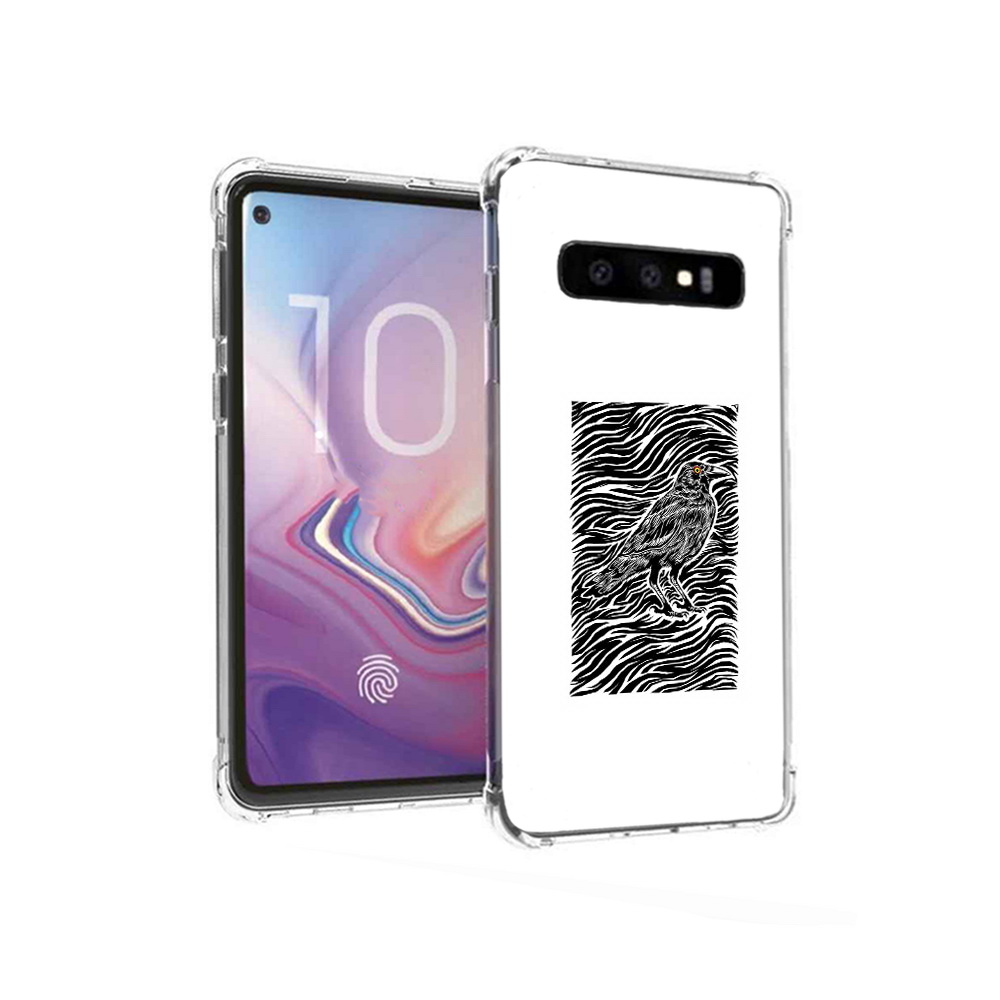 

Чехол MyPads Tocco для Samsung Galaxy S10 ворон в абстракции (PT125897.498.272), Прозрачный, Tocco