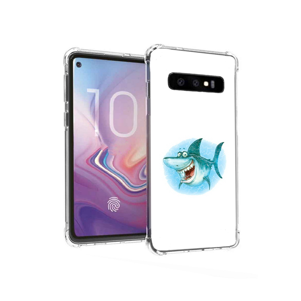 

Чехол MyPads Tocco для Samsung Galaxy S10 веселая акула (PT125897.498.261), Прозрачный, Tocco