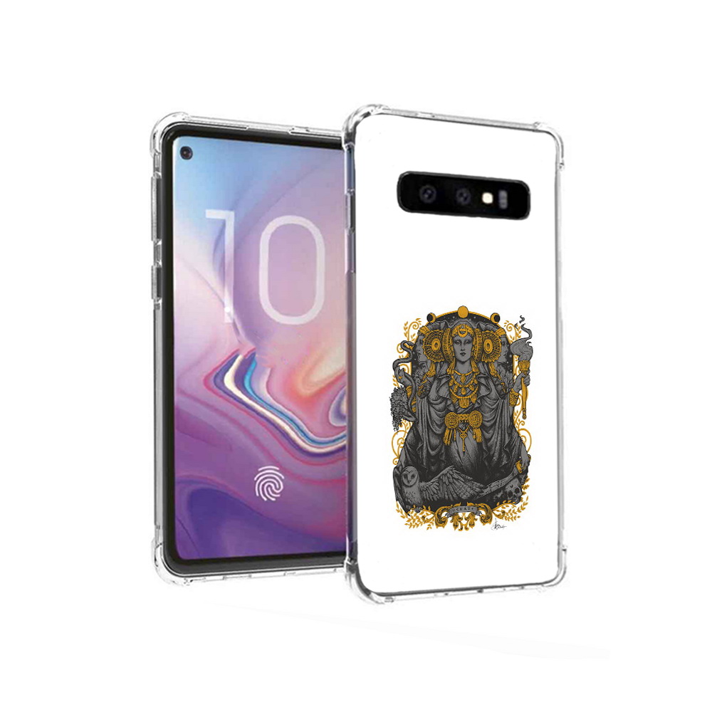 

Чехол MyPads Tocco для Samsung Galaxy S10 божество с золотыми элементами, Прозрачный, Tocco