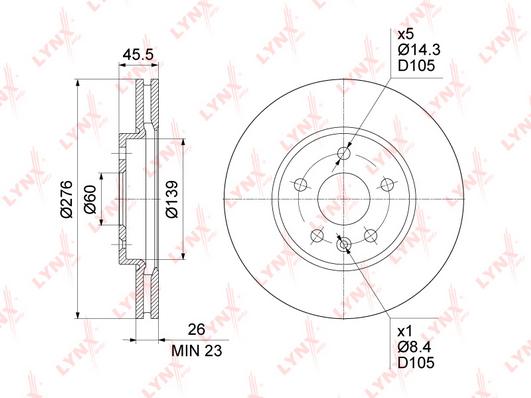 

Диск тормозной передний Opel Astra J/Astra J GTC/Astra J Sports Tourer 09>16 Lynx BN1348