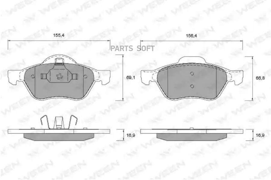 

Тормозные колодки дисковые передние RENAULT Megane II,Clio III, Scenic II WEEN 151-1148