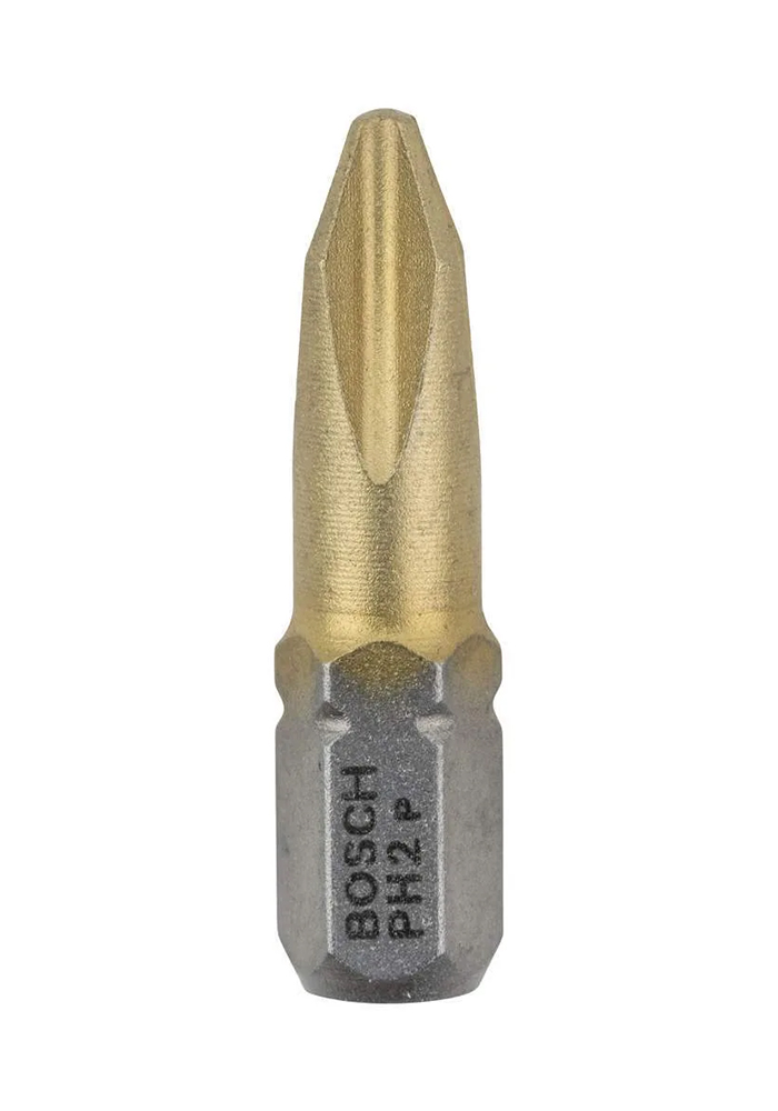 

Бита Bosch PH2 TiN (2.607.002.488), 25 мм, хвостовик – 1/4, набор из 25 шт