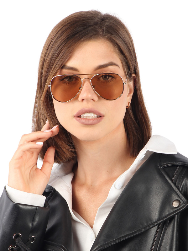 Солнцезащитные очки женские Pretty Mania DT003 коричневые