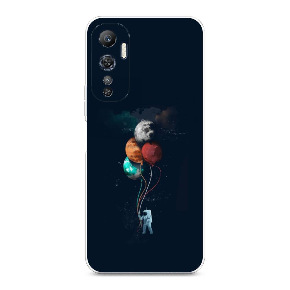 

Чехол на Infinix Hot 20 4G "Космонавт с шариками", Разноцветный, 3103150-4
