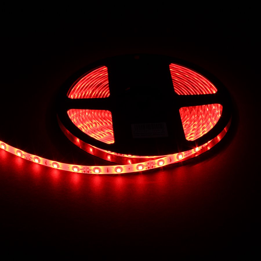 

Светодиодная лента IP65, цвет красный, 60свд/метр SMD3528 12V 4,8Вт