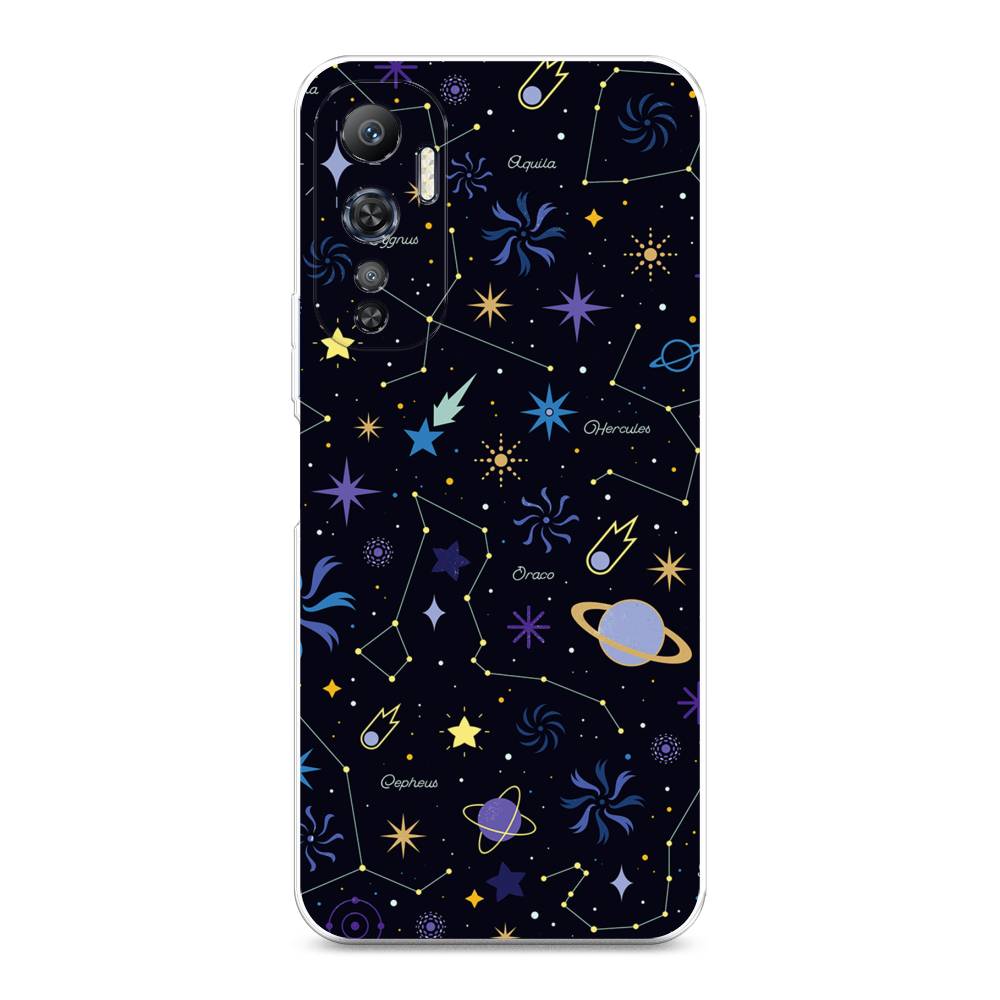 

Чехол на Infinix Hot 20 4G "Цветной космос", Желтый, 3103150-2