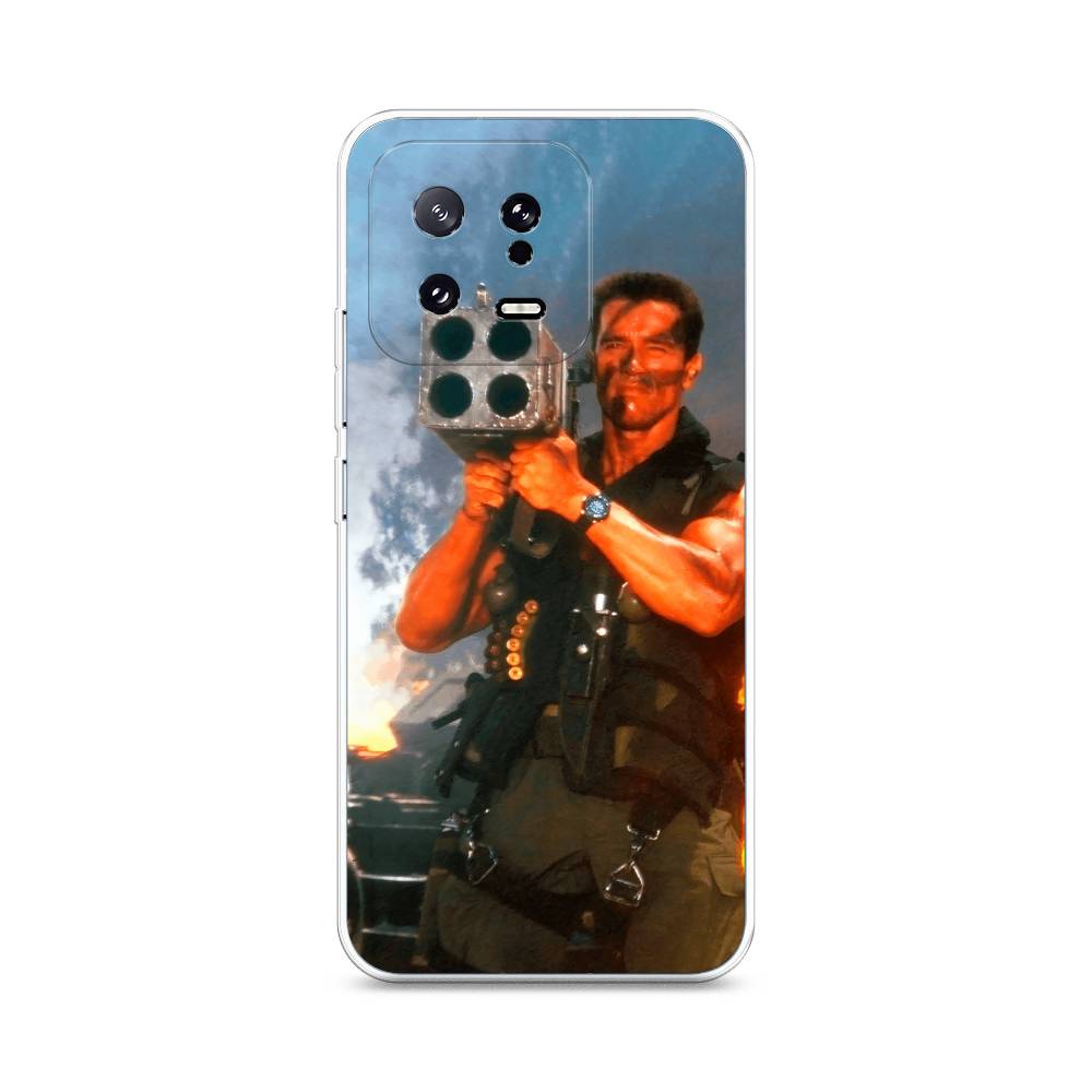 

Чехол на Xiaomi 13 5G "Арнольд Шварцнеггер с базукой", Голубой;коричневый, 317250-6