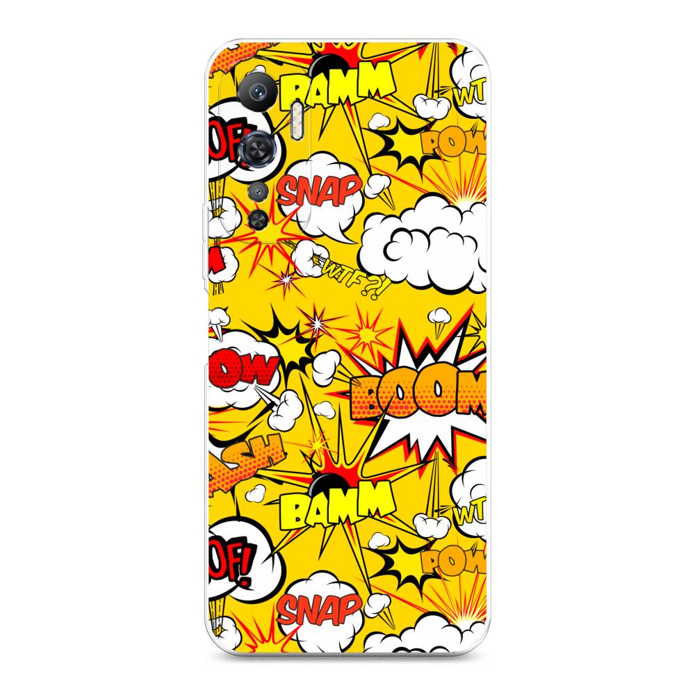 

Чехол на Infinix Hot 20 4G "Поп Арт эффекты", Желтый;белый;оранжевый, 3103150-6