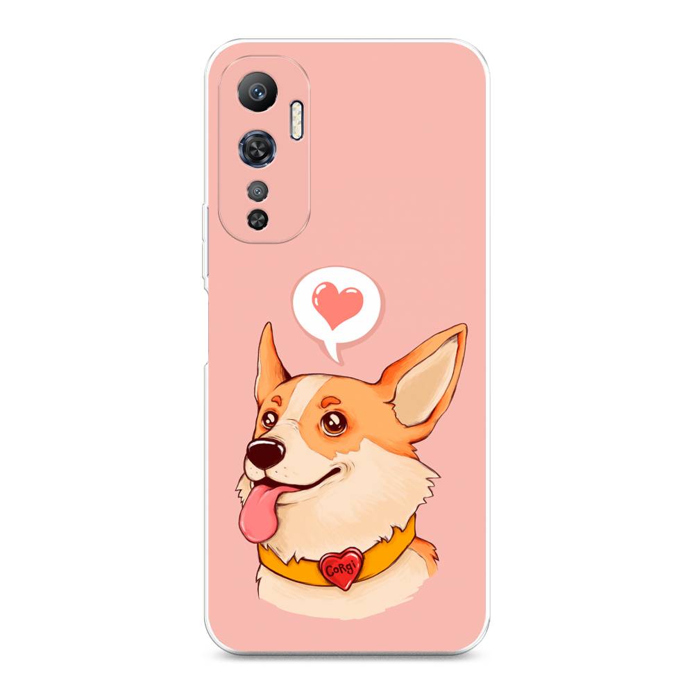 

Чехол на Infinix Hot 20 4G "Корги язык", Розовый;коричневый, 3103150-1