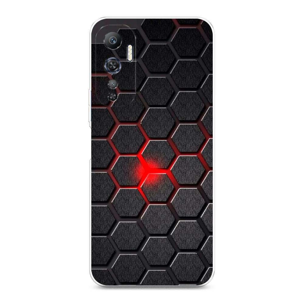 

Чехол на Infinix Hot 20 4G "Соты красные", Красный;черный;серый, 3103150-3