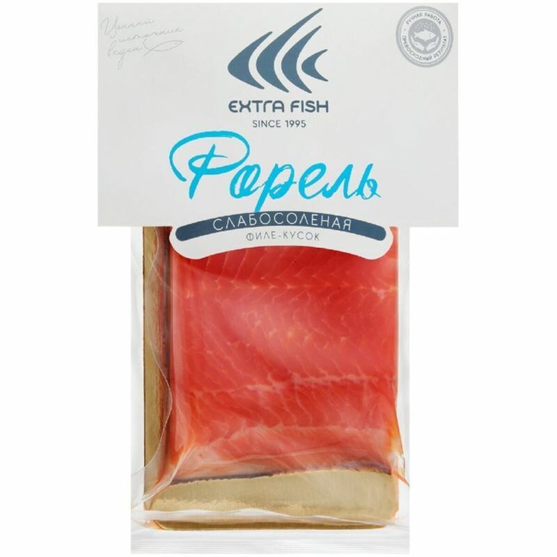 Форель радужная сырокопченая слабосоленая Extra Fish филе-кусок 150 г