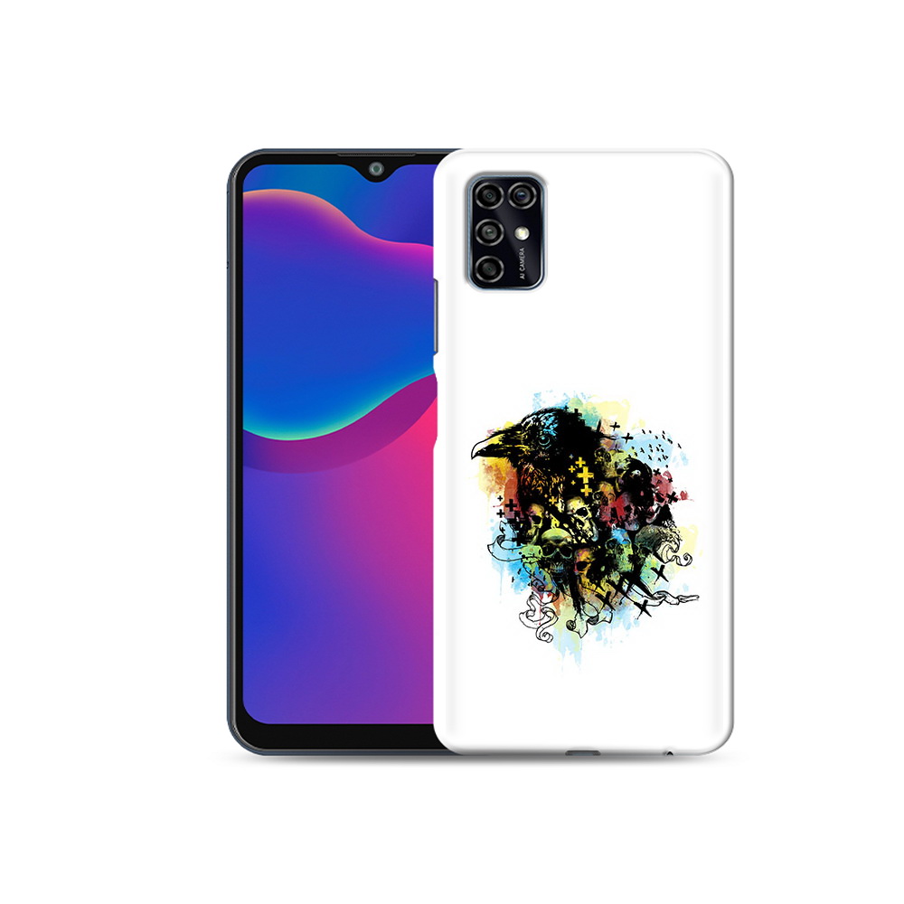 Чехол MyPads Tocco для ZTE Blade V2020 Smart ворон и черепа (PT156449.442.273)