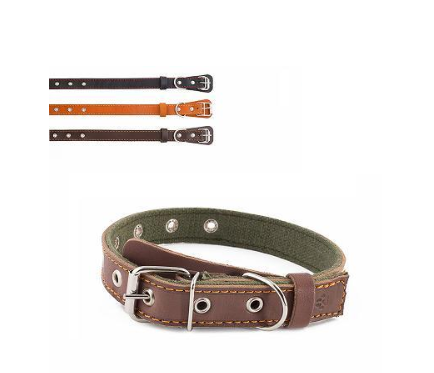 Ошейник для собак Бим ВМ41028 кожа с брезентом, в ассортименте