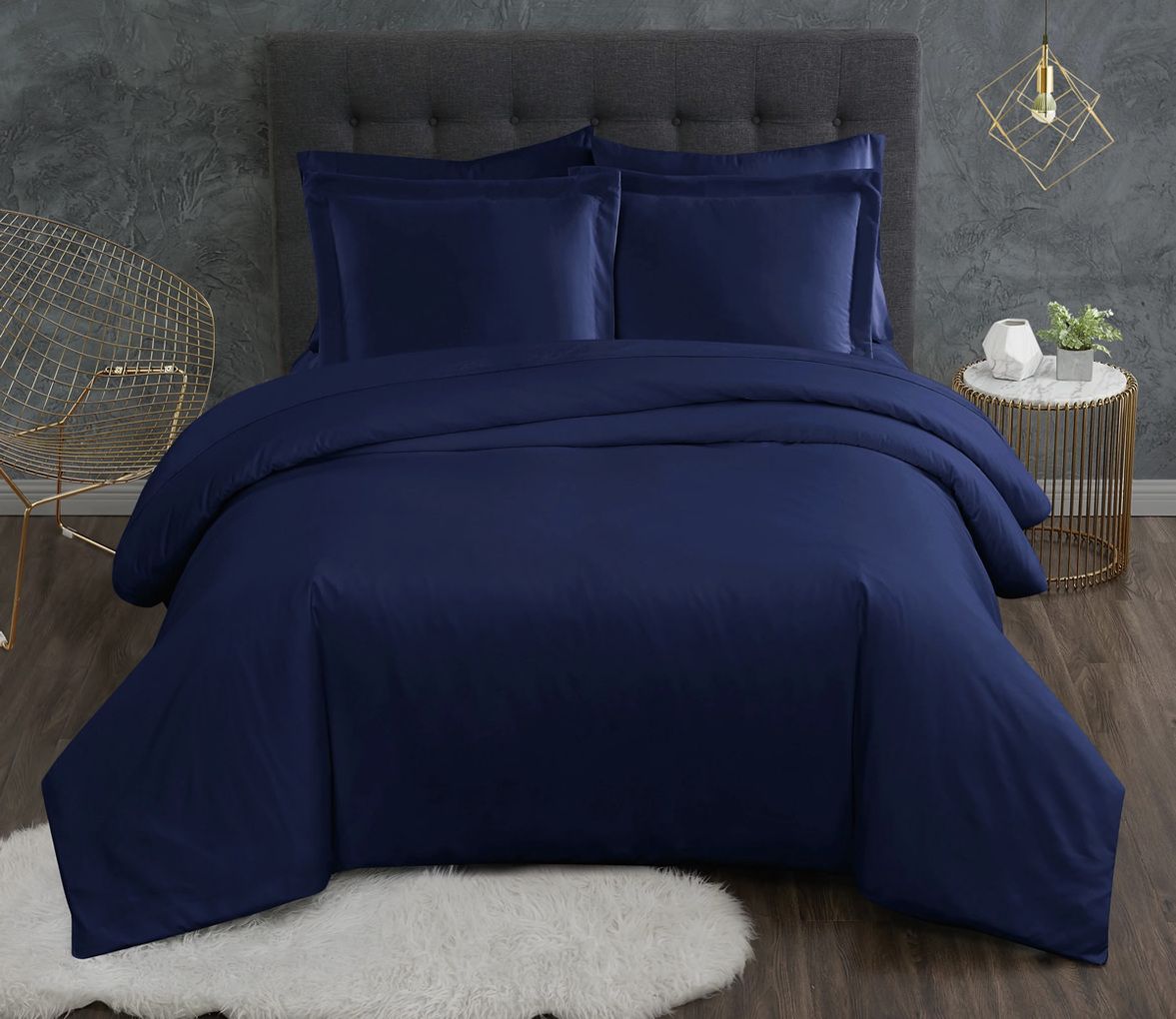 

Простыня Maktex из сатина на резинке 200x220x30 ночная синева, Простыни из сатина на резинке 135