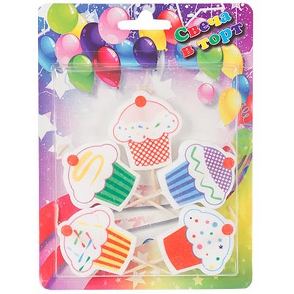 

Свечи для торта Веселая Затея Кексы 5 шт