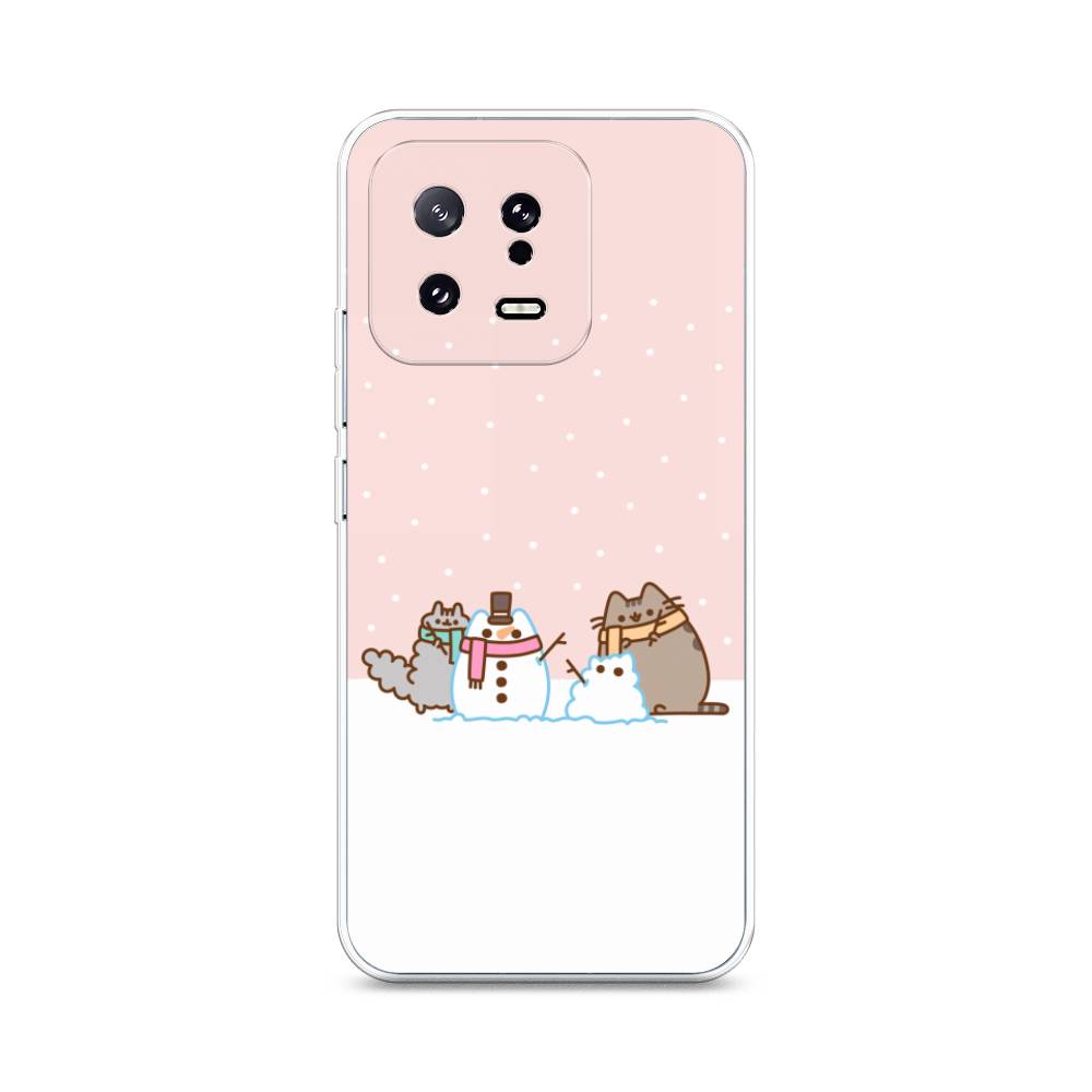 

Чехол на Xiaomi 13 5G "Котики в снегу", Розовый;белый;серый, 317250-5