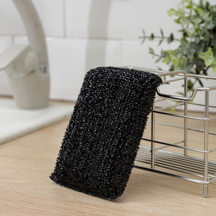 

Губка для чистки посуды «Деликатная», пластиковый ворс, 1282 см, Черный