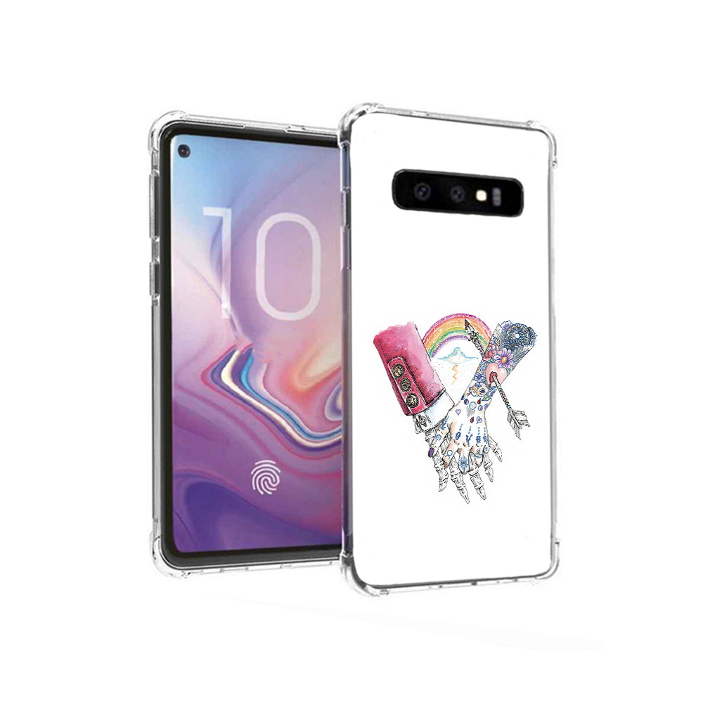 

Чехол MyPads Tocco для Samsung Galaxy S10 абстракция руки в татуировках (PT125897.498.212), Прозрачный, Tocco