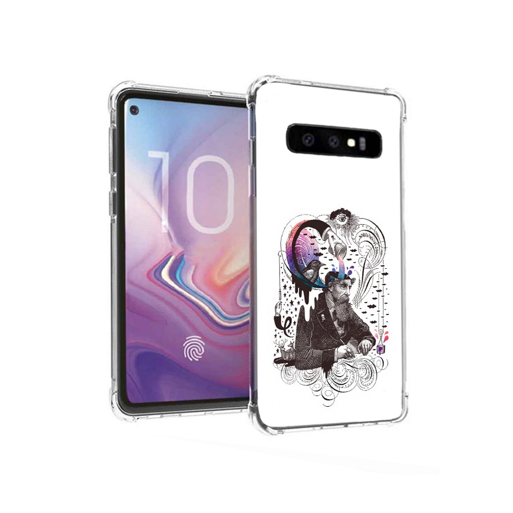 

Чехол MyPads Tocco для Samsung Galaxy S10 абстракция думающий мужчина (PT125897.498.210), Прозрачный, Tocco