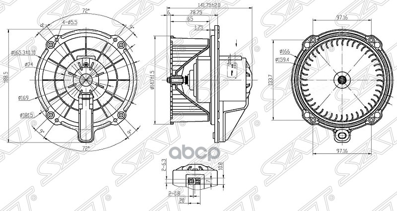 

Мотор Отопителя Салона Isuzu Elf Nkr/Npr 93-03 24v Rhd Sat арт. ST-8-97085-607-3