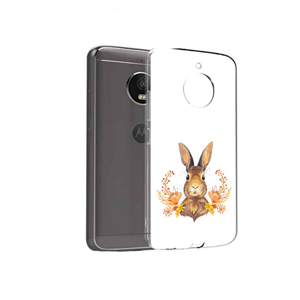 

Чехол MyPads Tocco для Motorola Moto E4 зайка в цветах (PT99977.370.349), Прозрачный, Tocco