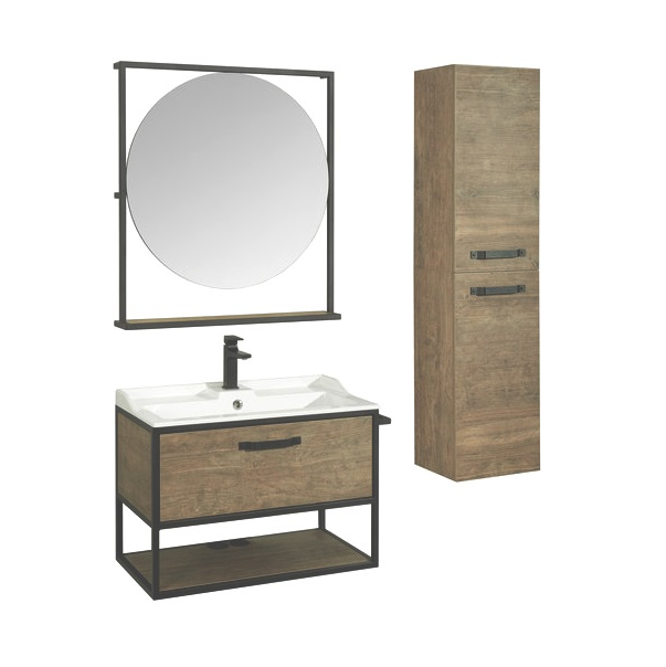 

Мебель для ванной AQUATON Лофт Фабрик 80 дуб кантри, Коричневый, Лофт Фабрик 80 дуб кантри