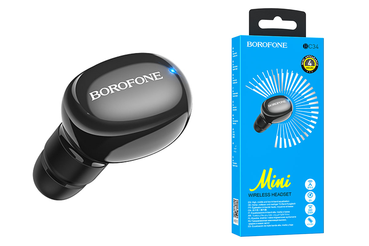 Гарнитура BOROFONE BC34 Mikey MINI BT беспроводная черная