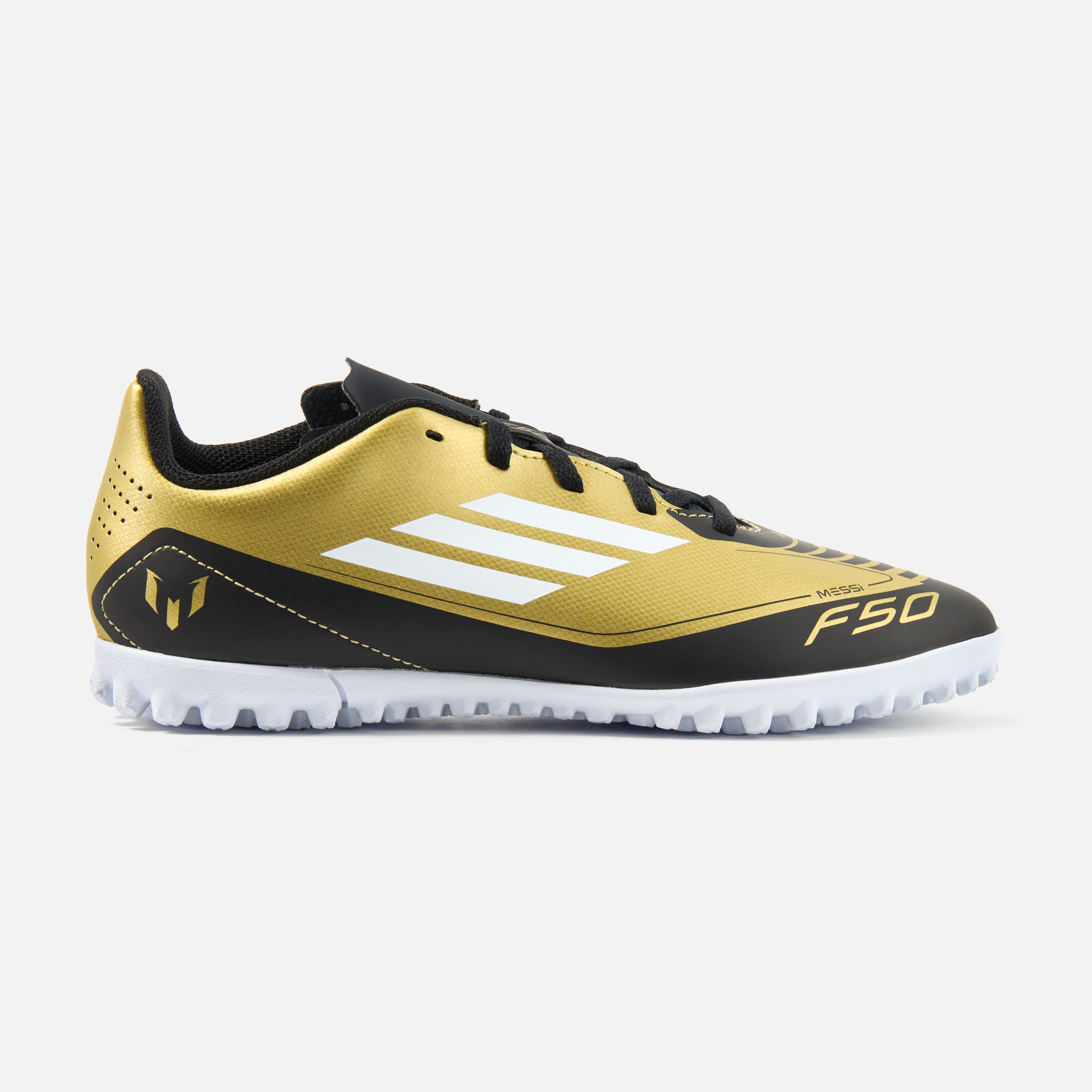 

Бутсы детские Adidas F50 Club TF J Messi IG9297 золотистые 5.5 UK, Золотистый, F50 Club TF J Messi