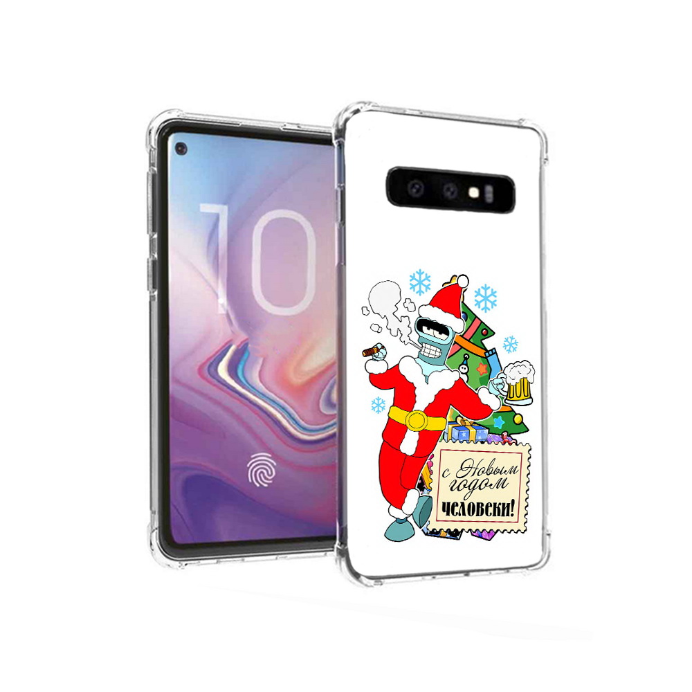 

Чехол MyPads Tocco для Samsung Galaxy S10 С новым годом человеки (PT125897.498.150), Прозрачный, Tocco