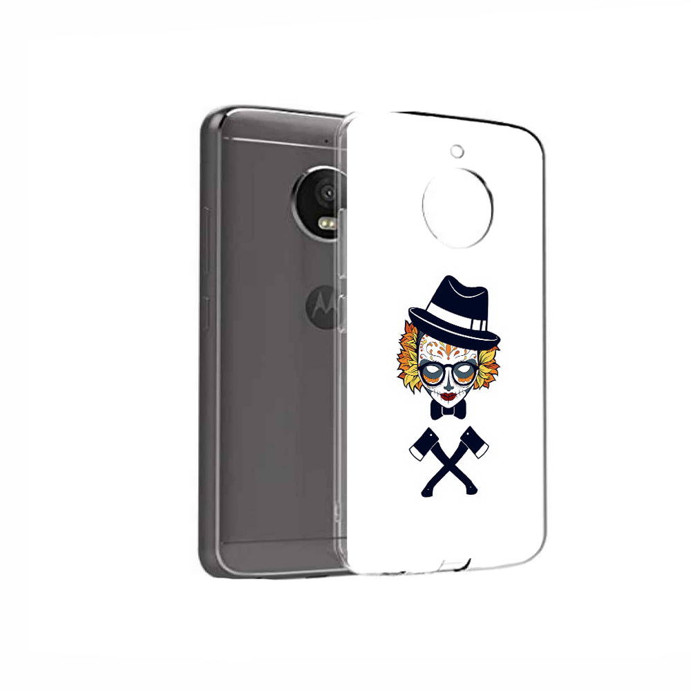

Чехол MyPads Tocco для Motorola Moto E4 девушка в маске с топорами рисунок, Прозрачный, Tocco
