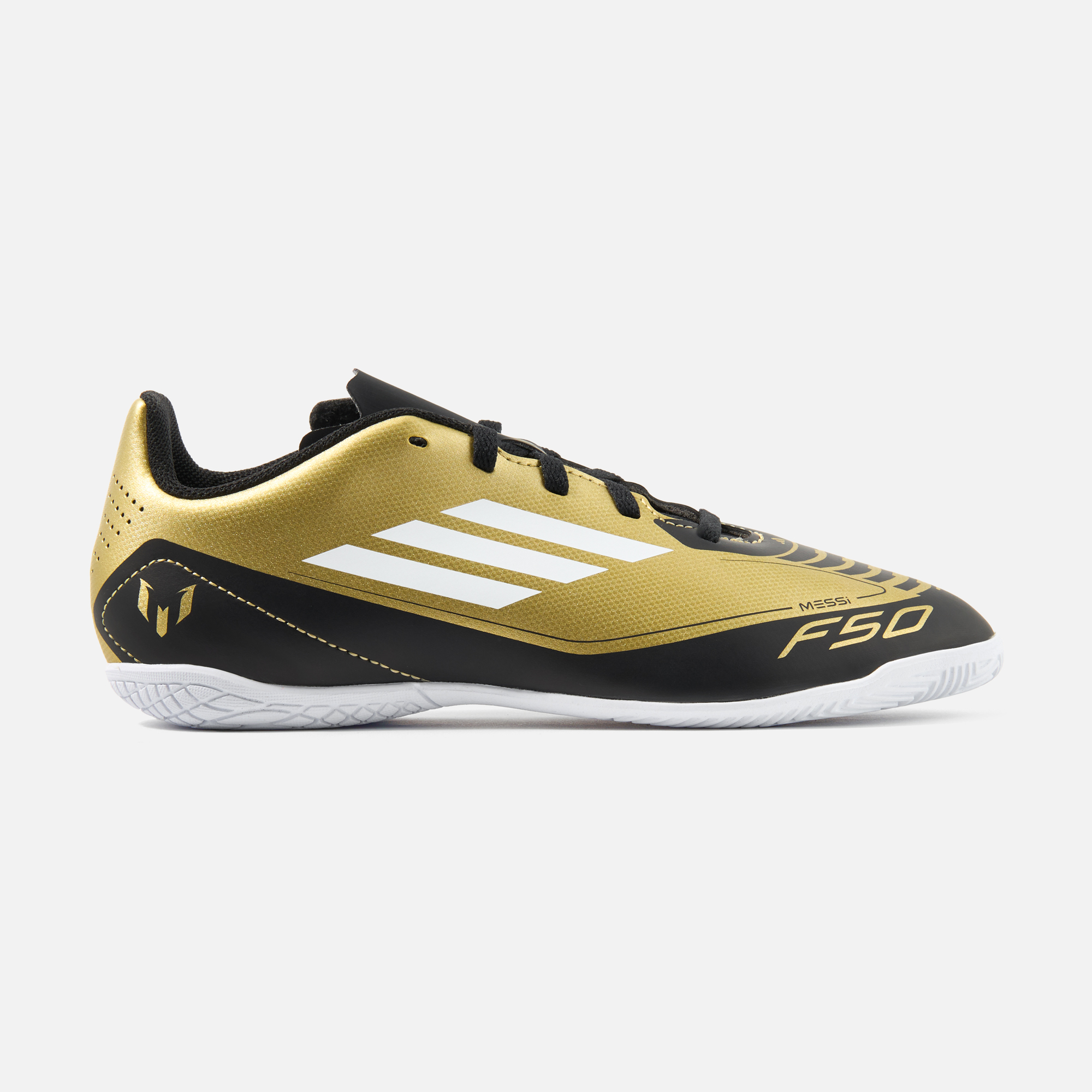 Бутсы детские Adidas F50 Club IN J Messi IG9326 золотистые 4.5 UK