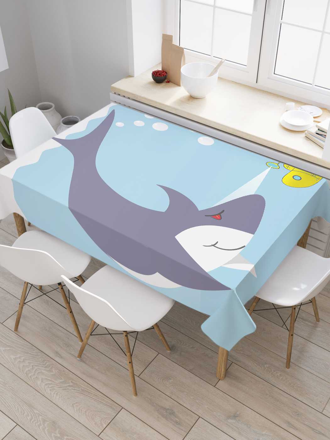 

Скатерть прямоугольная JoyArty "Субмарина в опасности" из оксфорда, 180x145 см, Серый, Субмарина в опасности