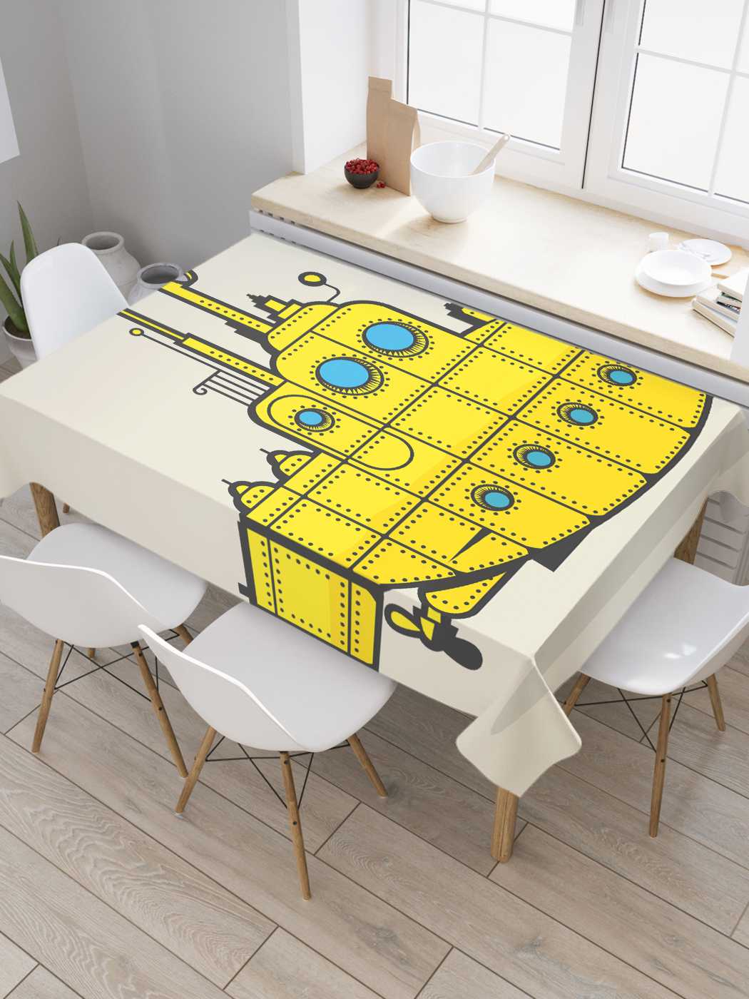 

Скатерть прямоугольная JoyArty "Морские технологии" из оксфорда, 180x145 см, Желтый, Морские технологии