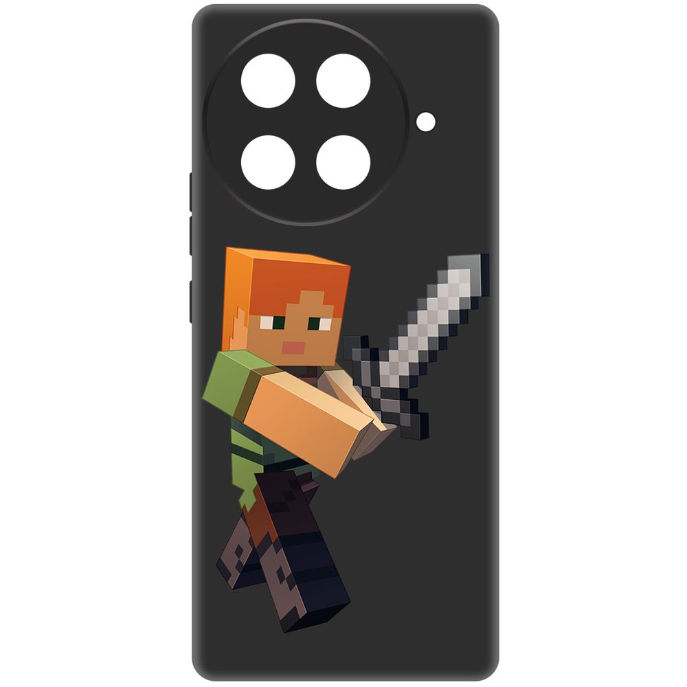 

Чехол-накладка Krutoff Soft Case Minecraft-Алекс для TECNO Camon 30S черный