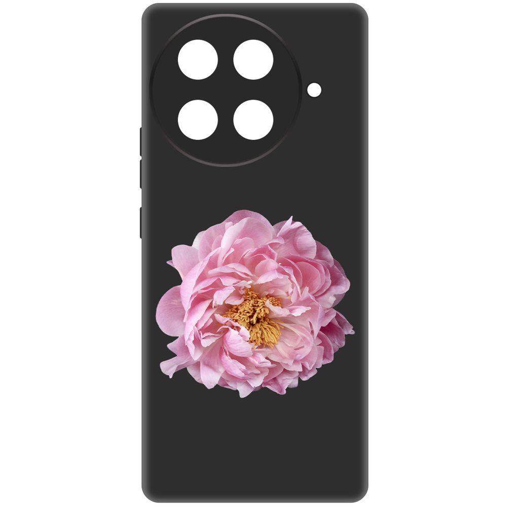 

Чехол-накладка Krutoff Soft Case Розовый пион для TECNO Camon 30S черный