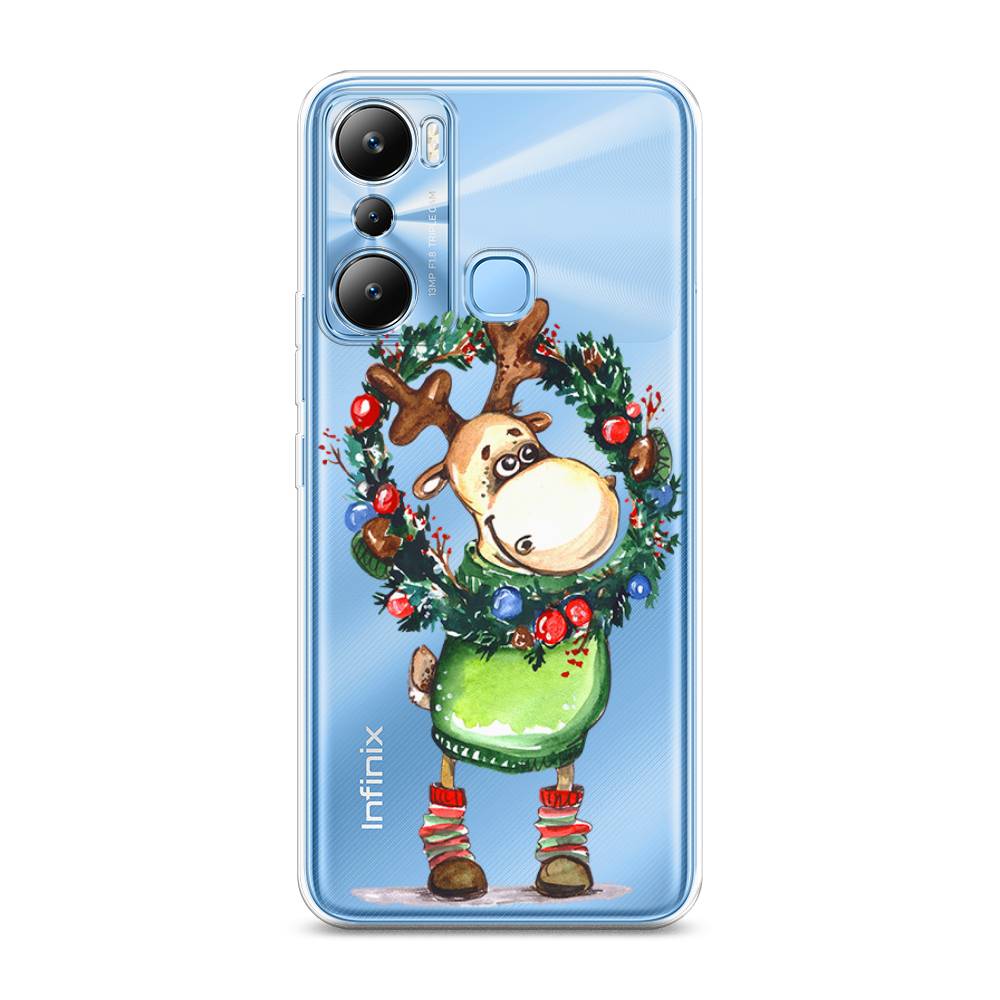 

Чехол на Infinix HOT 20i "Олень с новогодним венком", 3102950-4