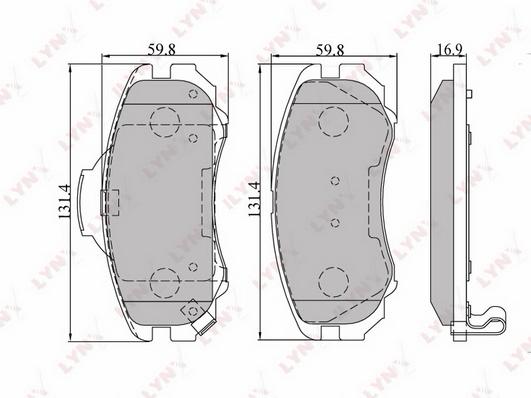 

Тормозные колодки LYNXauto передние для Hyundai Elantra 3, Sonata 4 11/Kia Magenti BD3602