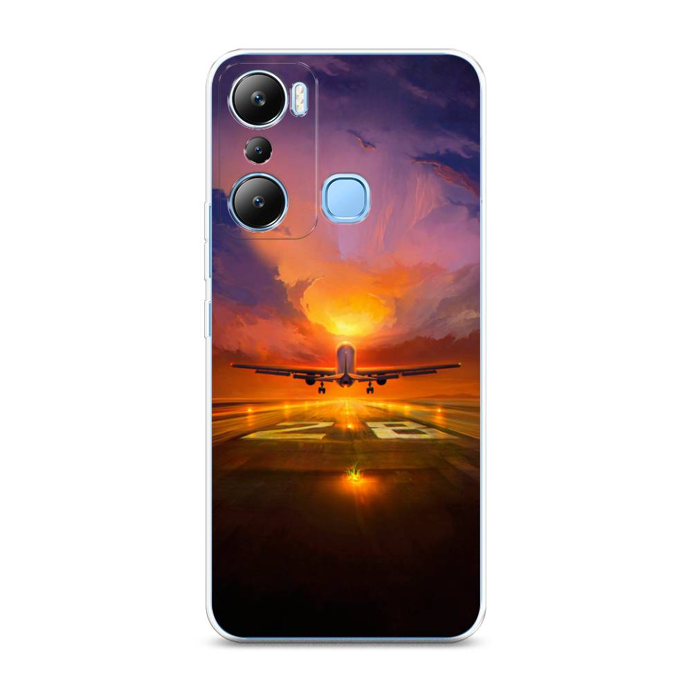 

Чехол на Infinix HOT 20i "Самолет на посадке", Оранжевый;синий, 3102950-6
