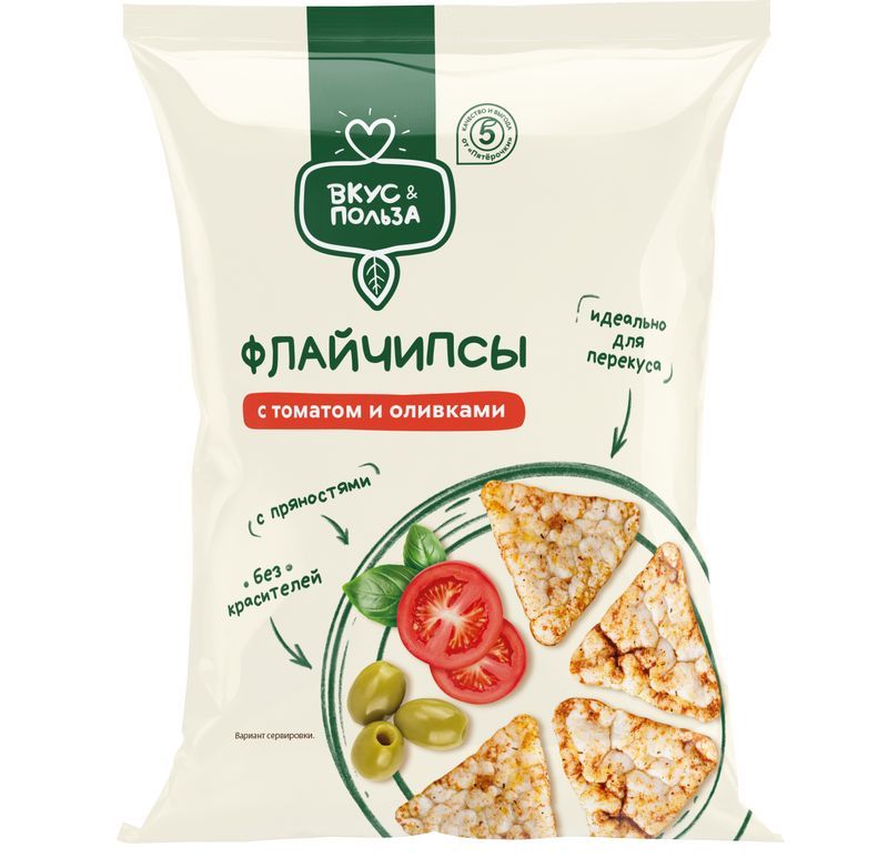 

Флайчипсы Вкус & Польза зерновые с томатом и оливками 40 г