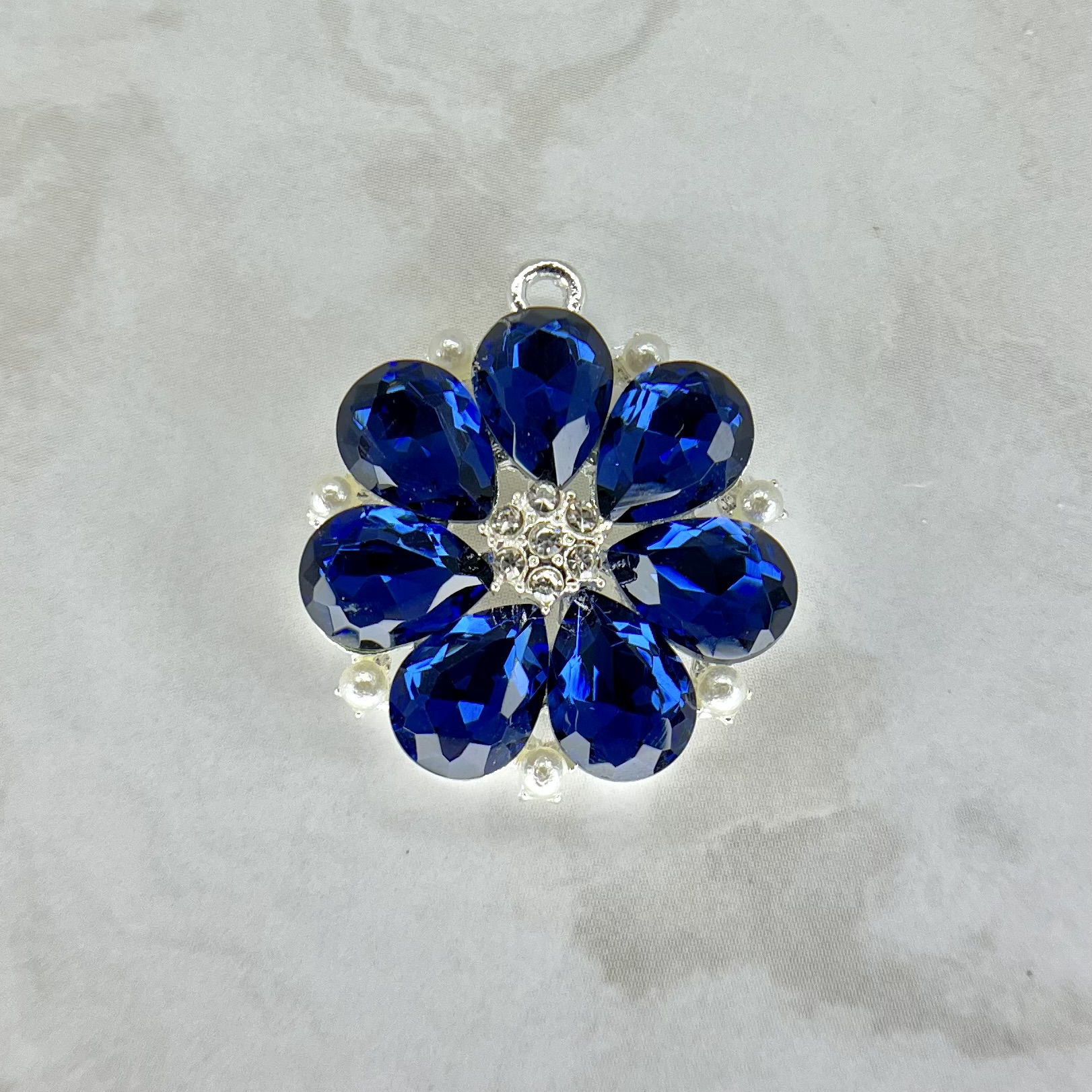 

Подвеска Цветок синяя 1 штука, цветок из стекла