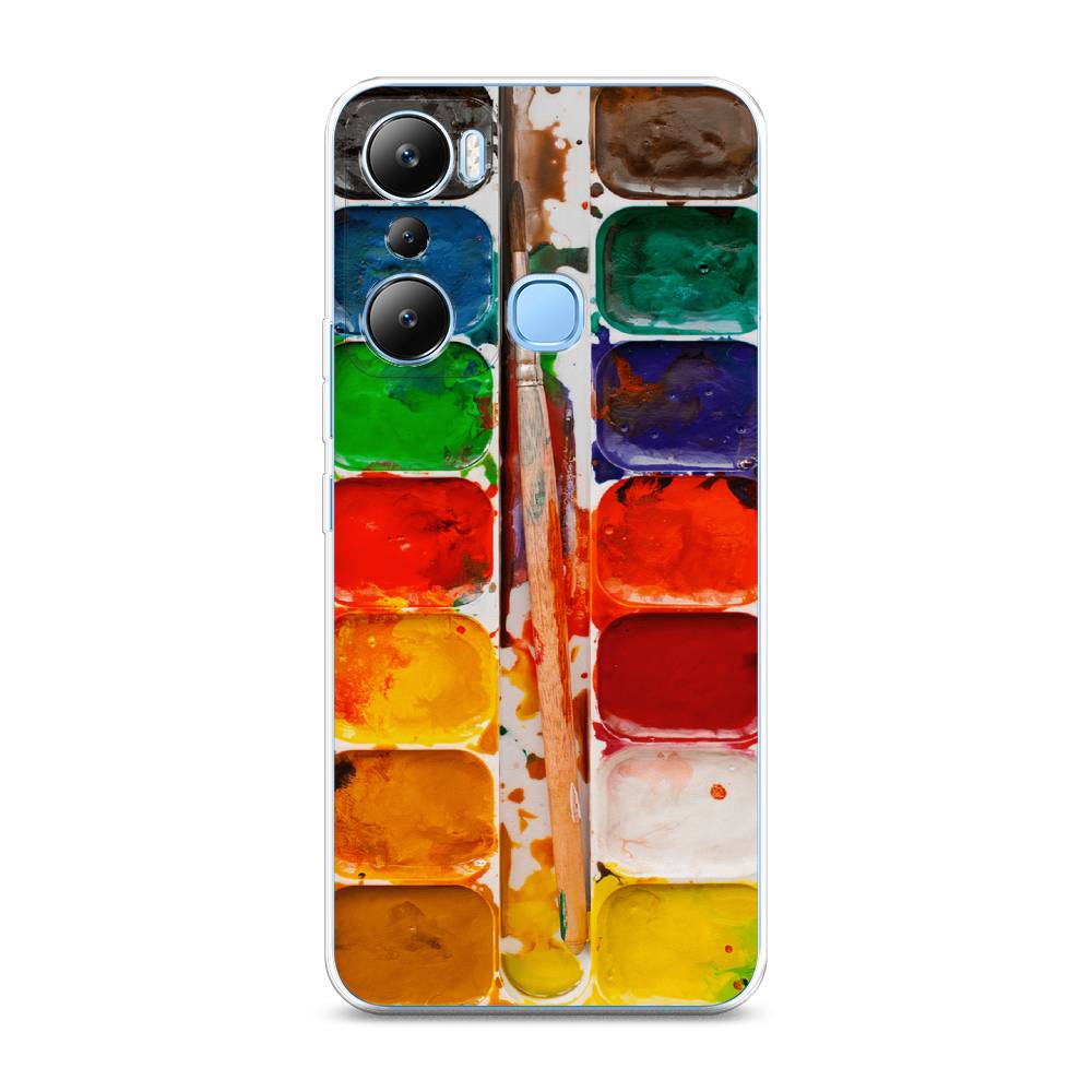 

Чехол на Infinix HOT 20i "Акварель", Красный;желтый;синий, 3102950-4