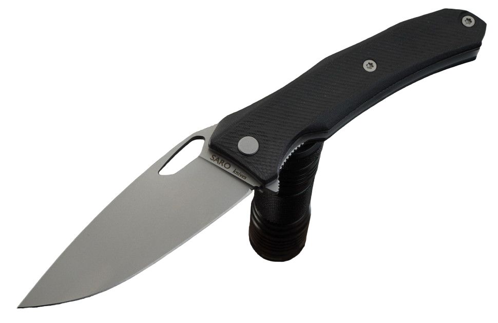 Складной нож САРО Бизон, сталь D2, рукоять черная G-10