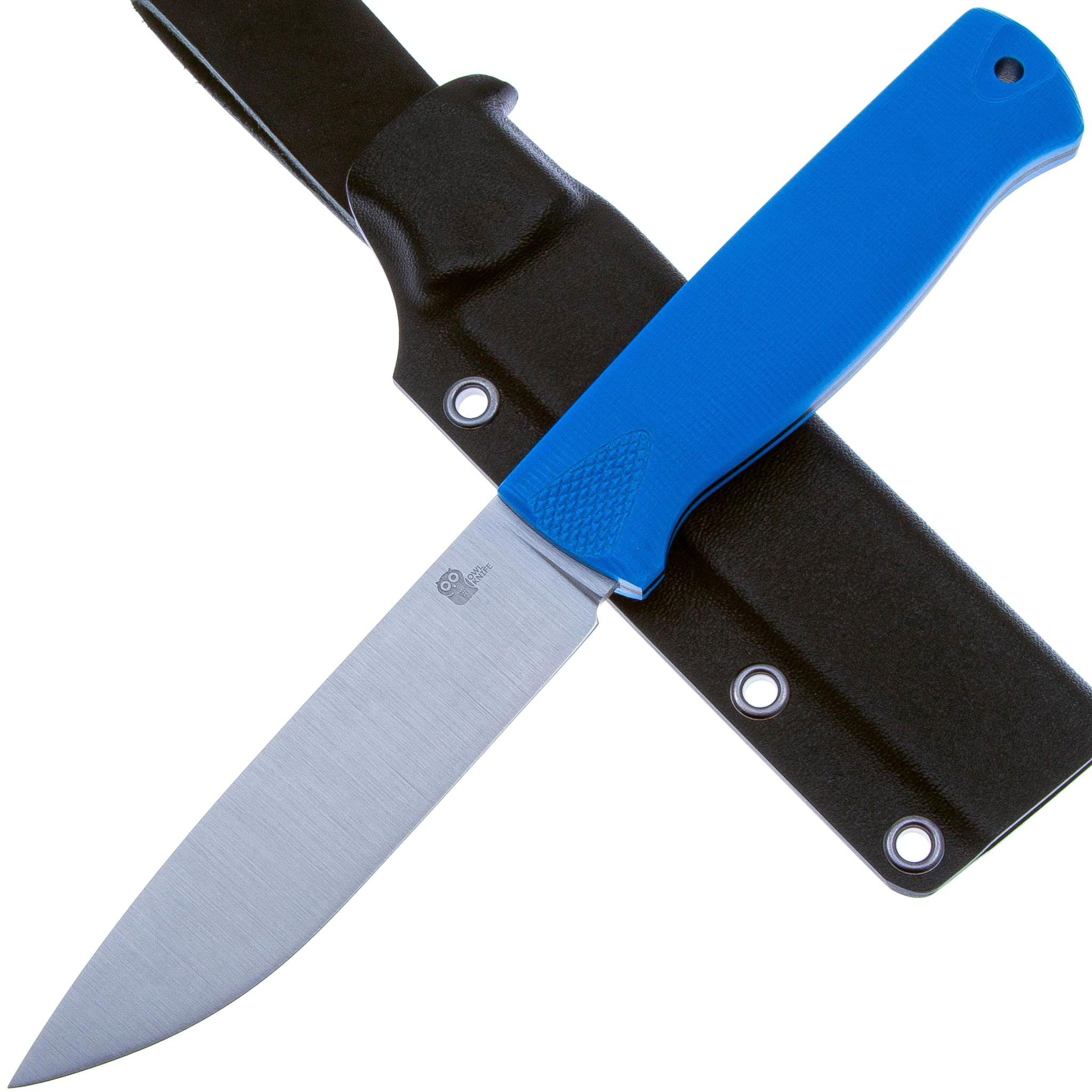 

Нож Owl Knife Otus F, сталь Bohler N690, выпуклая линза, рукоять синяя G-10, Голубой, Otus F