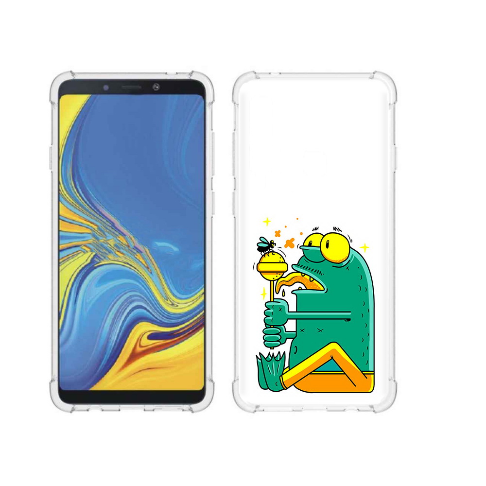 

Чехол MyPads Tocco для Samsung Galaxy A9 Зеленая лягушка с чупа чупсом (PT118683.560.85), Прозрачный, Tocco