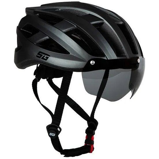 Шлем STG TS-33 с визором и фонарем, L (58-61 см), серый
