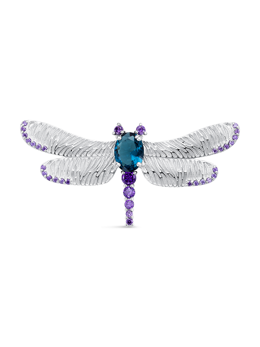 

Брошь из серебра с кварцем/фианитом SamoroDki Jewelry 6-06-267-05р, 6-06-267-05р