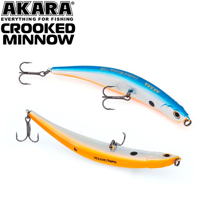 

Воблер Akara Crooked Minnow 110F 10 гр 5/14 oz 4,3 in A12, Разноцветный, Crooked Minnow