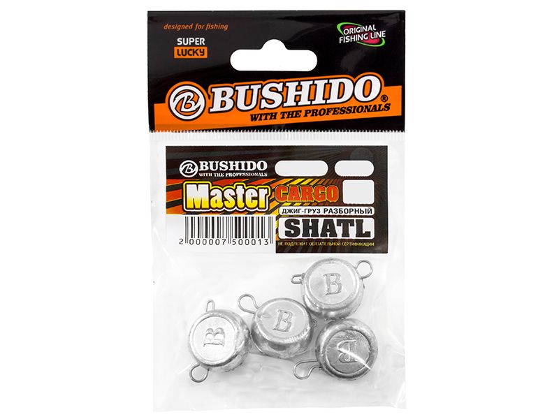 

Джиг-груз для рыбалки BUSHIDO разборный SHATL 26 гр уп.4шт, рыболовный, Серебристый