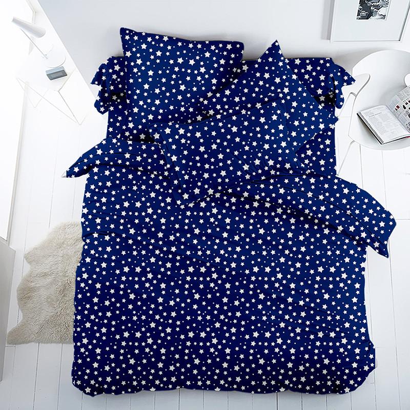фото Детское постельное бельё из бязи "всё себе", звезды на синем, размер: 1.5