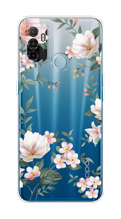 

Чехол на Oppo A53 "Beautiful white flowers", 254350-1